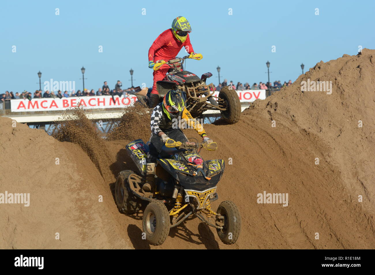 Plage de Skegness race Les 10 et 11 novembre 2018. Enduro, Motocross, side-car et quad racing sur le sable Banque D'Images Plage de Skegness race Les 10 et 11 novembre 2018. Enduro, Motocross, side-car et quad racing sur le sable Banque D'Images