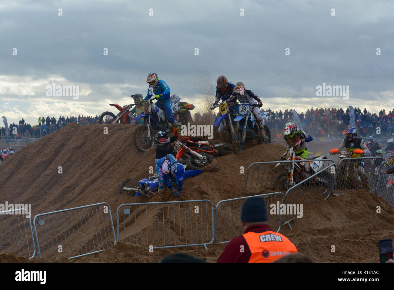 Plage de Skegness race Les 10 et 11 novembre 2018. Enduro, Motocross, side-car et quad racing sur le sable Banque D'Images Plage de Skegness race Les 10 et 11 novembre 2018. Enduro, Motocross, side-car et quad racing sur le sable Banque D'Images