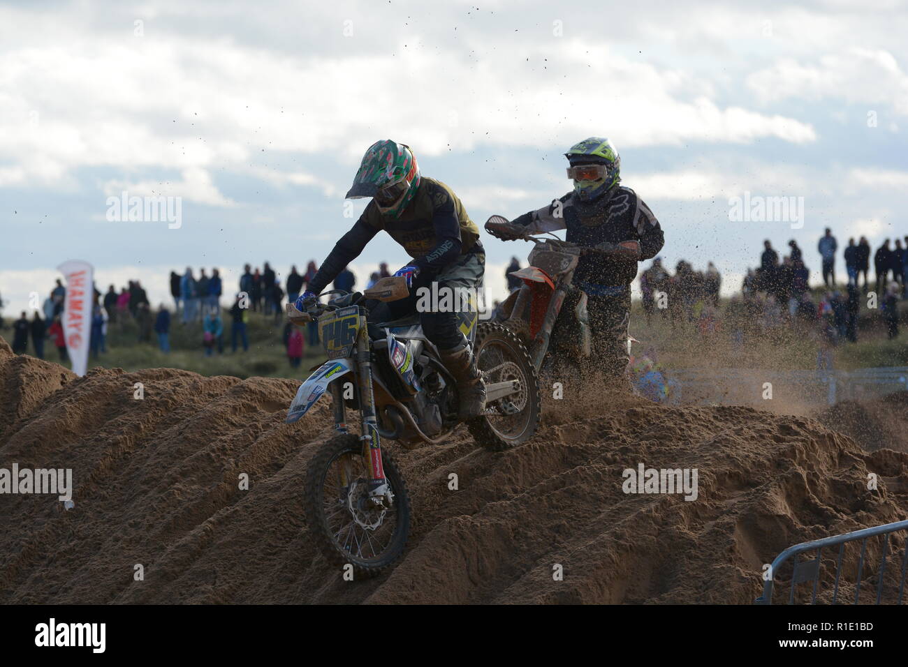Plage de Skegness race Les 10 et 11 novembre 2018. Enduro, Motocross, side-car et quad racing sur le sable Banque D'Images Plage de Skegness race Les 10 et 11 novembre 2018. Enduro, Motocross, side-car et quad racing sur le sable Banque D'Images