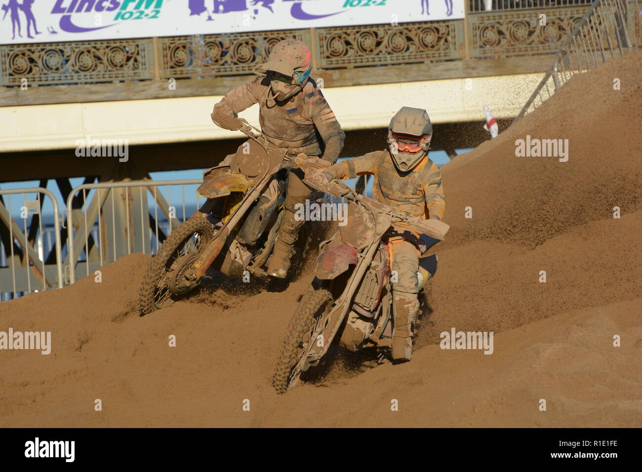 Plage de Skegness race Les 10 et 11 novembre 2018. Enduro, Motocross, side-car et quad racing sur le sable Banque D'Images Plage de Skegness race Les 10 et 11 novembre 2018. Enduro, Motocross, side-car et quad racing sur le sable Banque D'Images