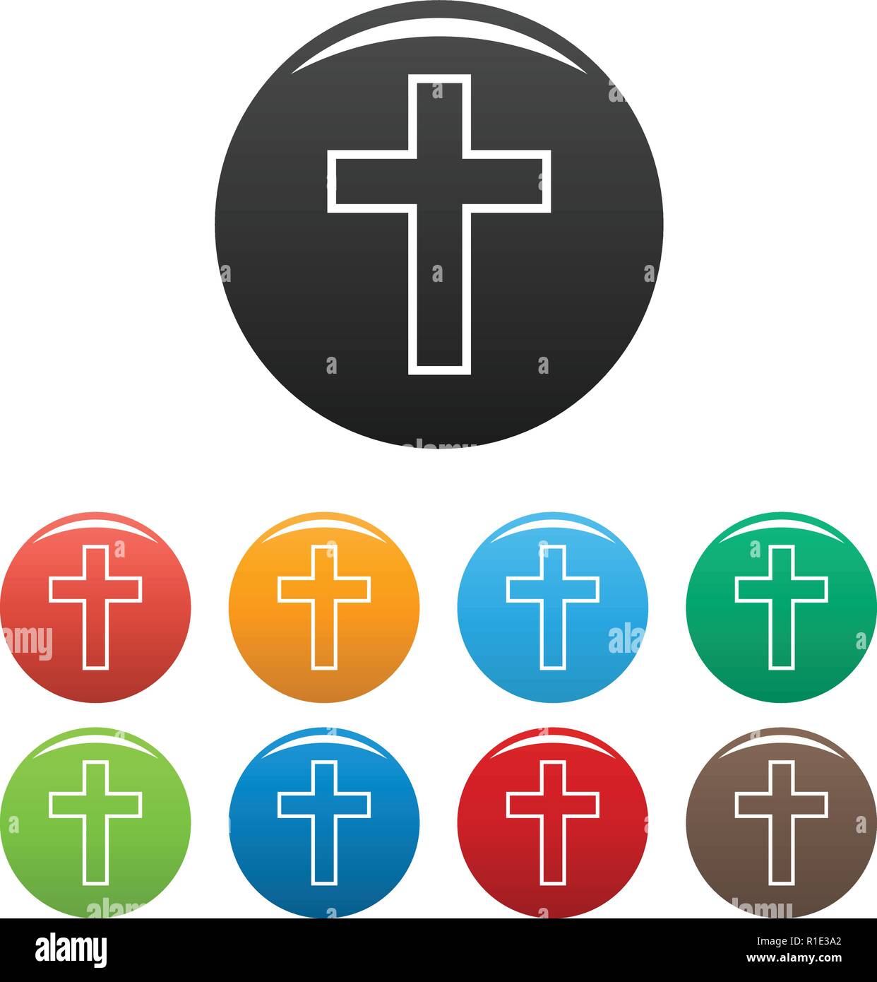 Croix Catholique Icons Set Simple Vecteur Ensemble De Croix Catholique Icones Vectorielles En Differentes Couleurs Isolated On White Image Vectorielle Stock Alamy