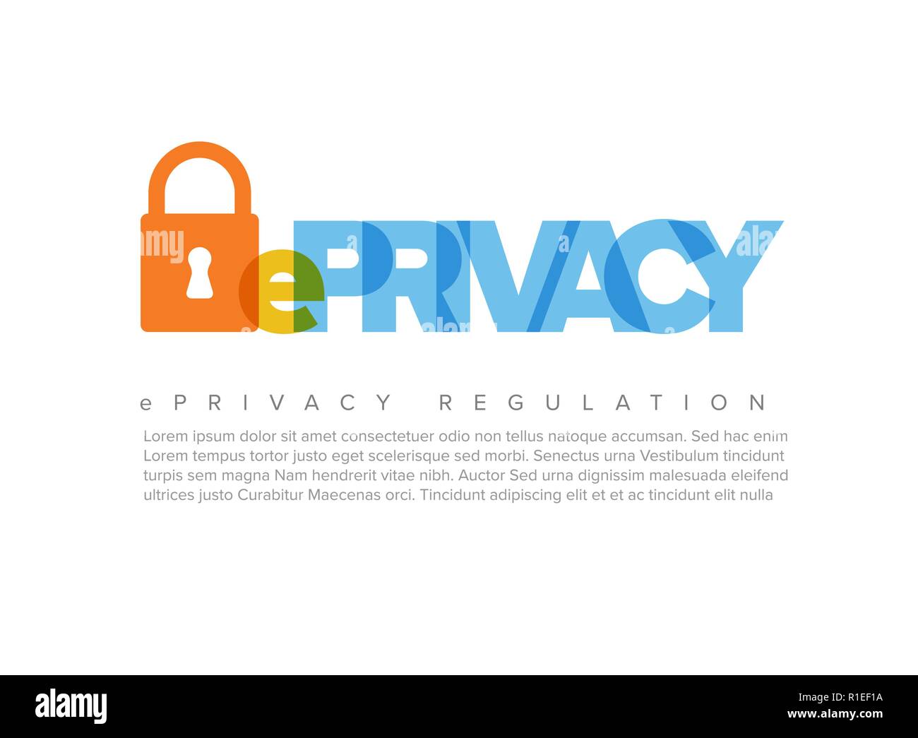 Règlement européen epr ePrivacy flyer modèle d'en-tête concept illustration Illustration de Vecteur