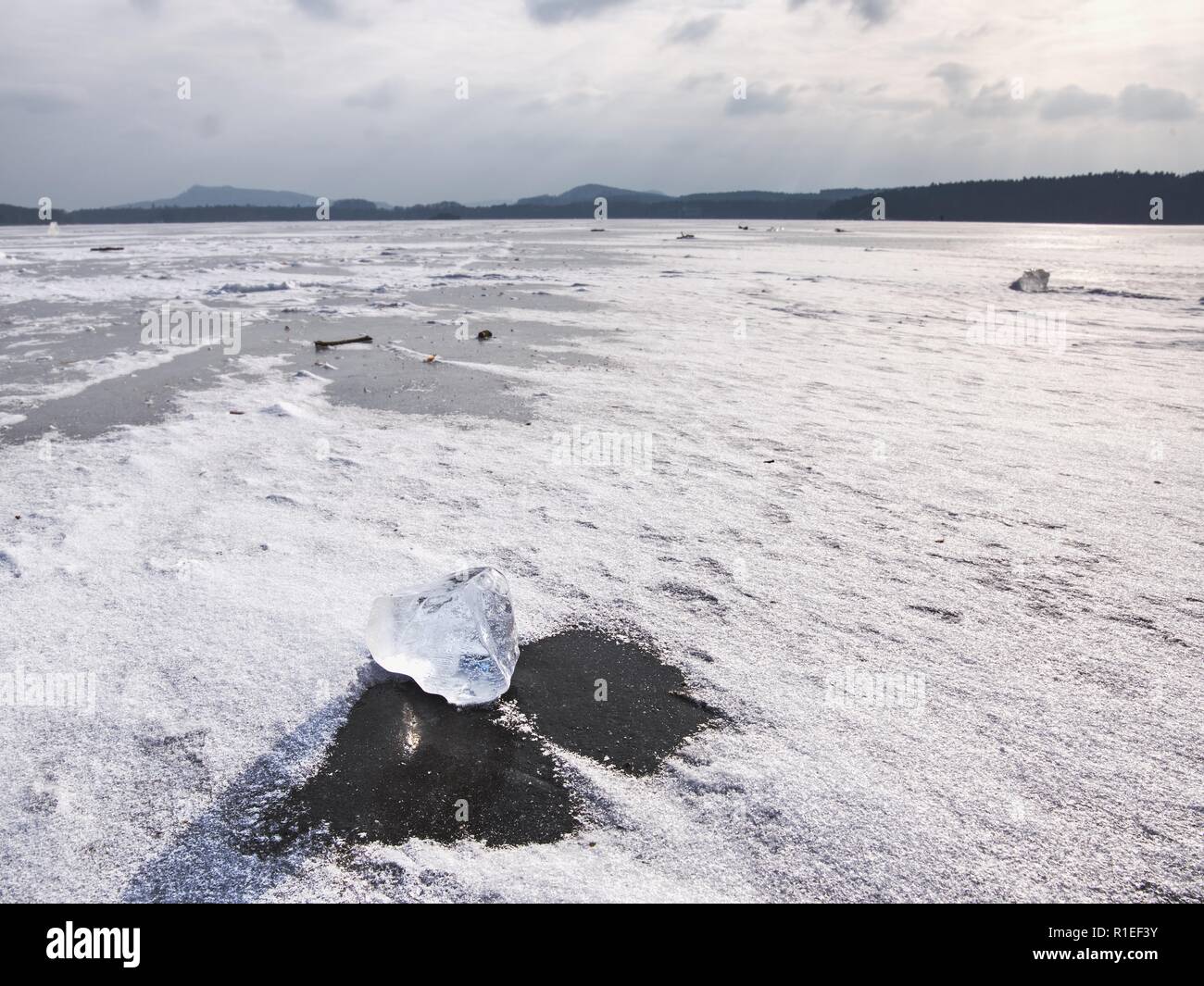 Glaces de l'Arctique. Morceaux de glacier flottant sur le grand océan de floes Banque D'Images