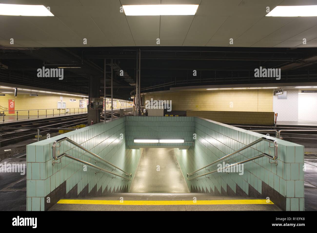 Wien, Station Kliebergasse USTRAB - Vienne, prémétro bruxellois Banque D'Images