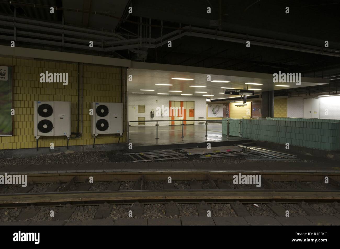 Wien, Station Kliebergasse USTRAB - Vienne, prémétro bruxellois Banque D'Images