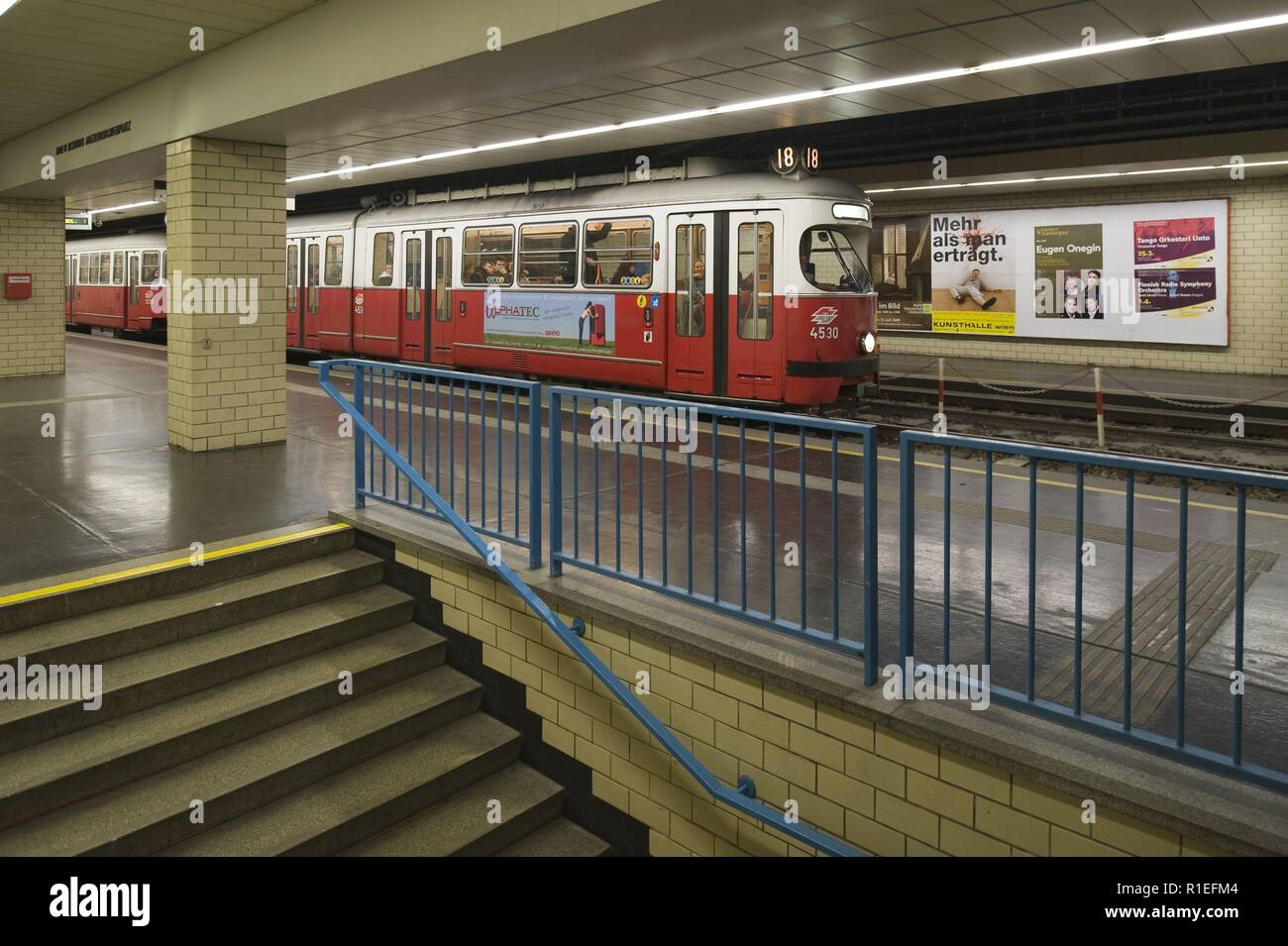 Wien, USTRAB Blechturmgasse Station - Vienne, prémétro bruxellois Banque D'Images