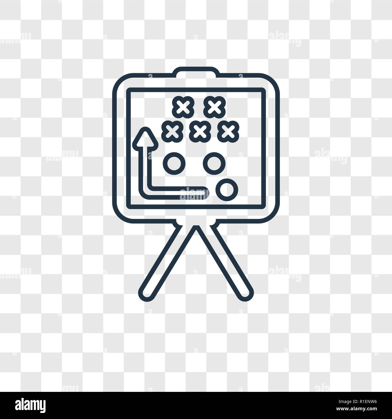 Football américain concept Stratégie vector icône linéaire isolé sur fond transparent, le football américain, le concept de stratégie transparence concept dans o Banque D'Images