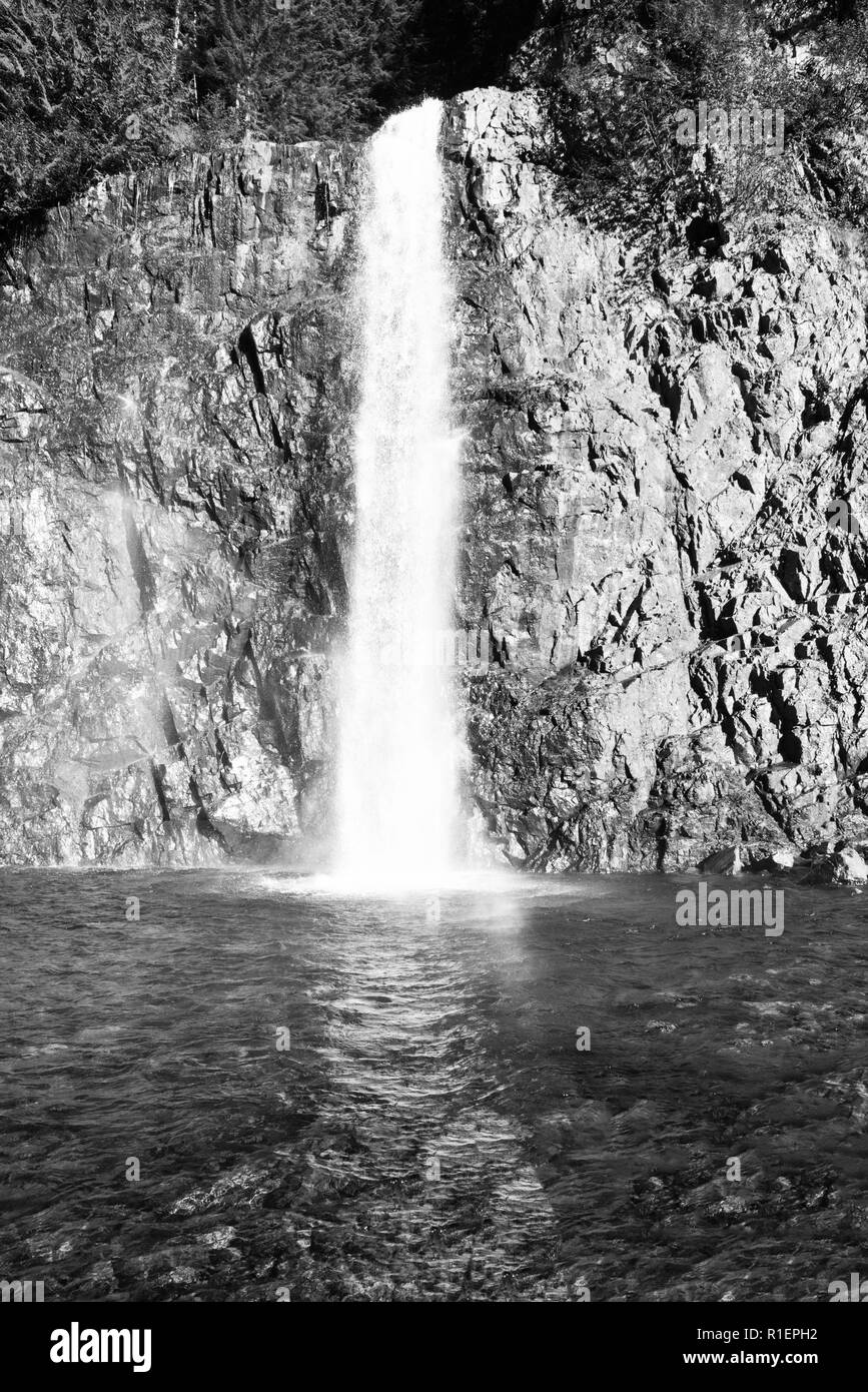 Franklin Falls en noir et blanc Banque D'Images