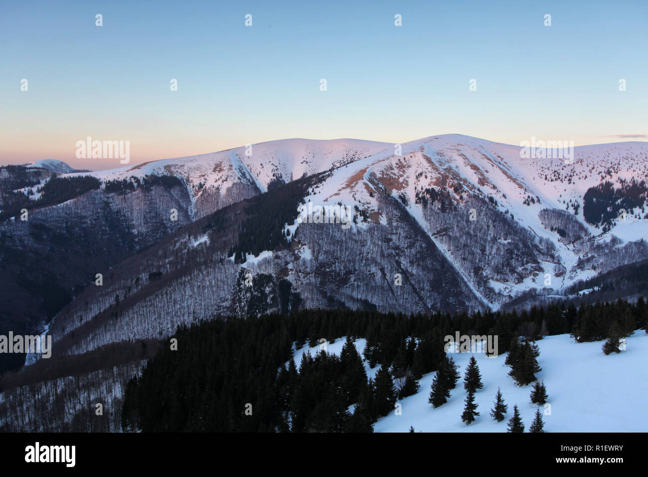 La montagne d'hiver en Slovaquie Banque D'Images