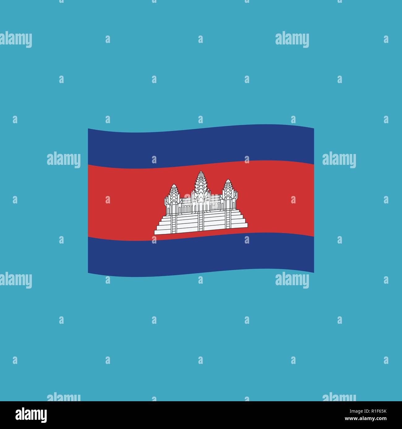 Cambodge L'icône en forme de drapeau dans télévision design. Date de l'indépendance ou de la fête nationale. Illustration de Vecteur