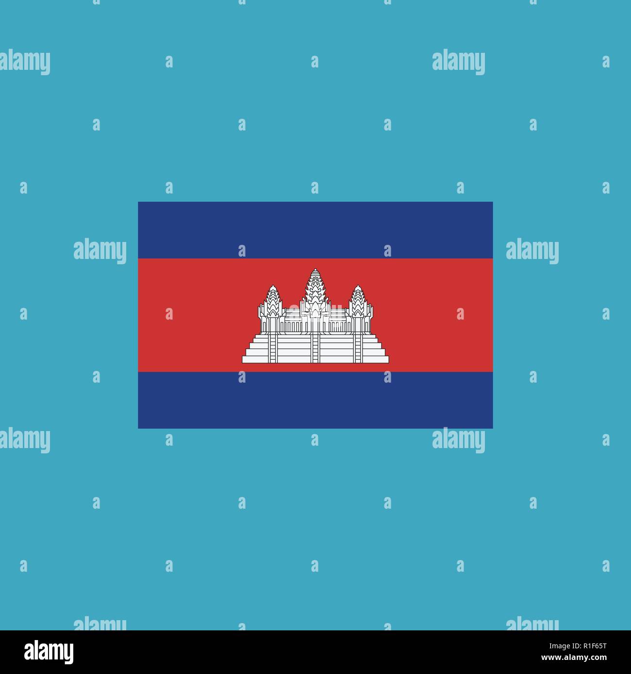 Cambodge L'icône en forme de drapeau dans télévision design. Date de l'indépendance ou de la fête nationale. Illustration de Vecteur