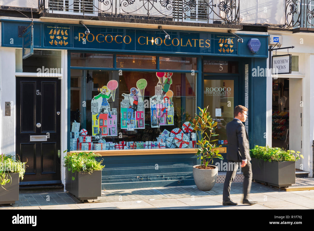 Le rococo Chocolates est un artisan chocolatier dans Motcomb Street, Knightsbridge, Knightsbridge, Londres, Angleterre, Royaume-Uni Banque D'Images