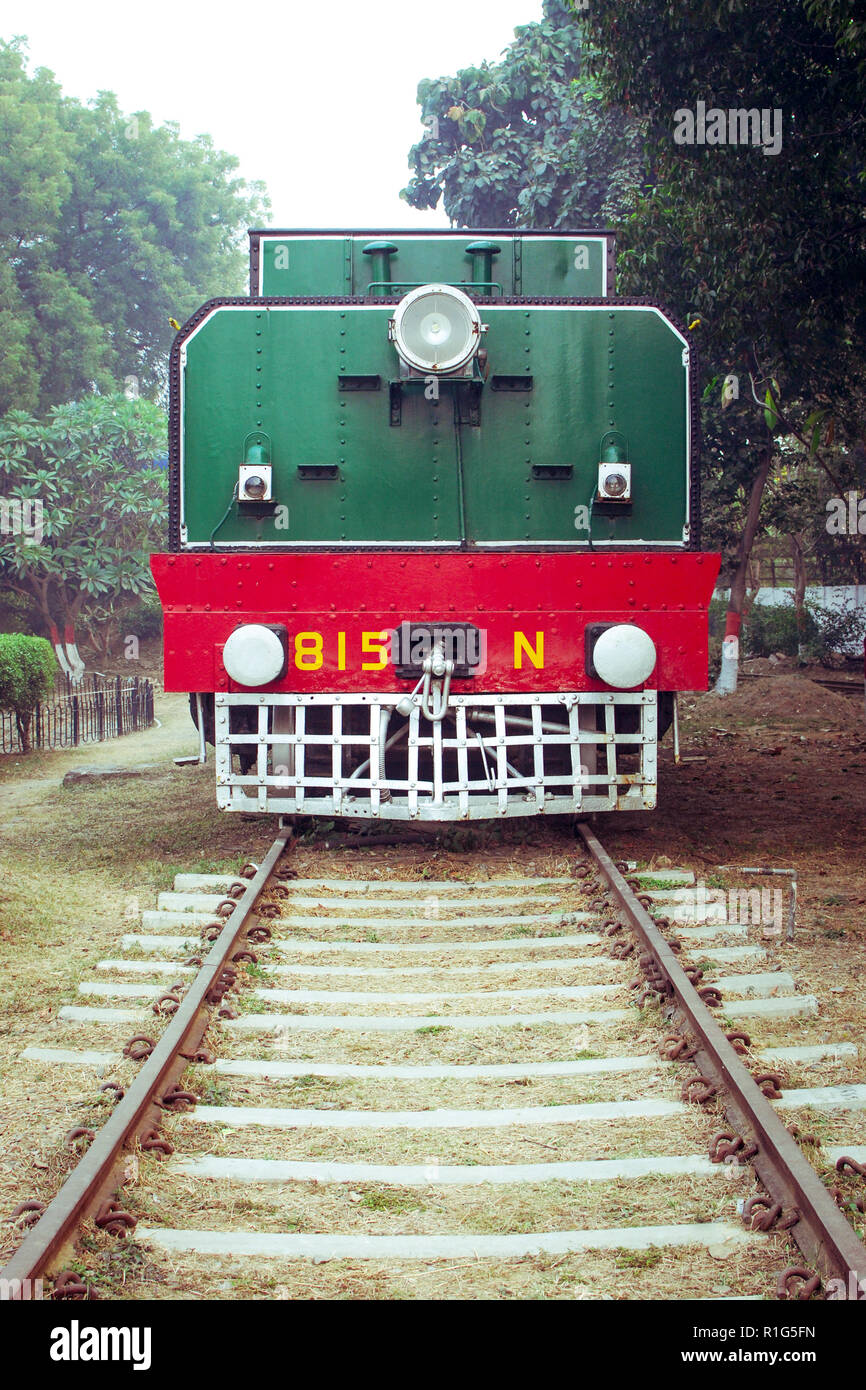 Locomotive à vapeur sur l'affichage - National Rail Museum, New Delhi, Inde. Banque D'Images