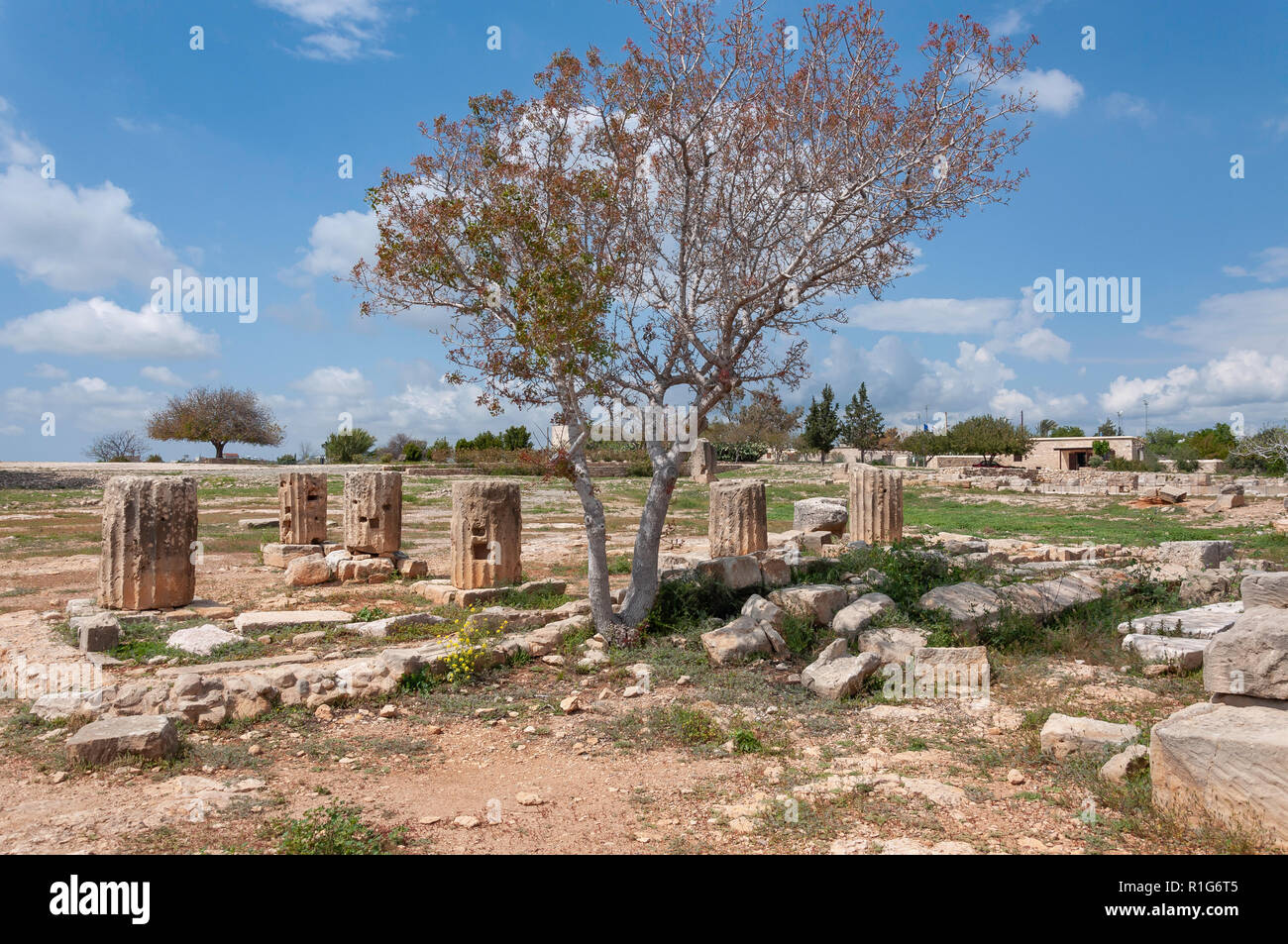 Sanctuaire de ruines, Aphrodites (Palaipaphos Kouklia) Site Archéologique, Kouklia, Pafos District, République de Chypre Banque D'Images