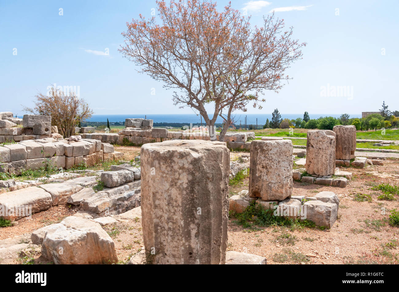 Sanctuaire de ruines, Aphrodites (Palaipaphos Kouklia) Site Archéologique, Kouklia, Pafos District, République de Chypre Banque D'Images