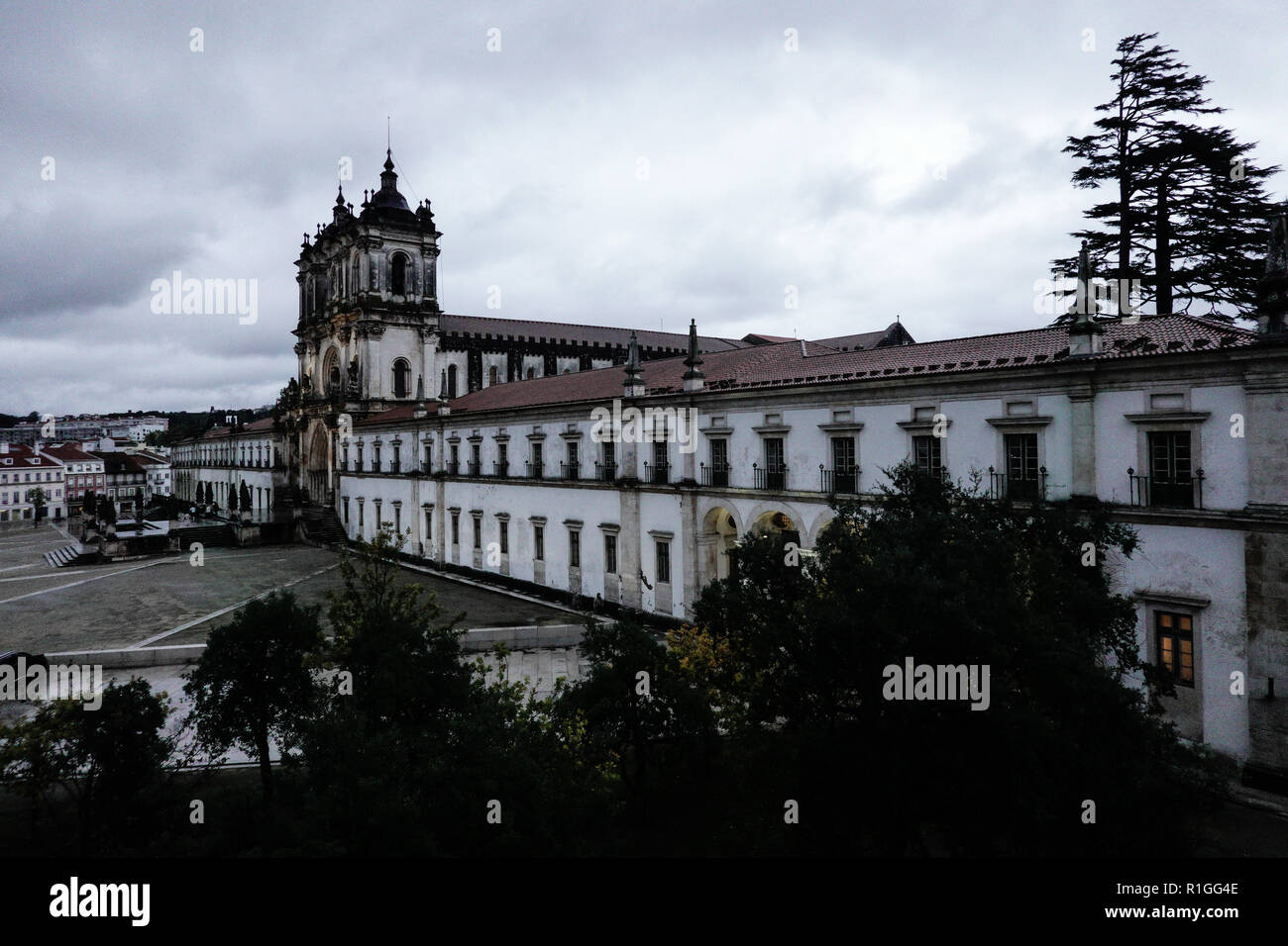 Le monastère d'Alcobaça, Mosteiro de Santa Maria de Alcobaça, une église catholique romaine située dans la ville d'Alcobaça, dans la sous-région Oeste, a été fondée Banque D'Images