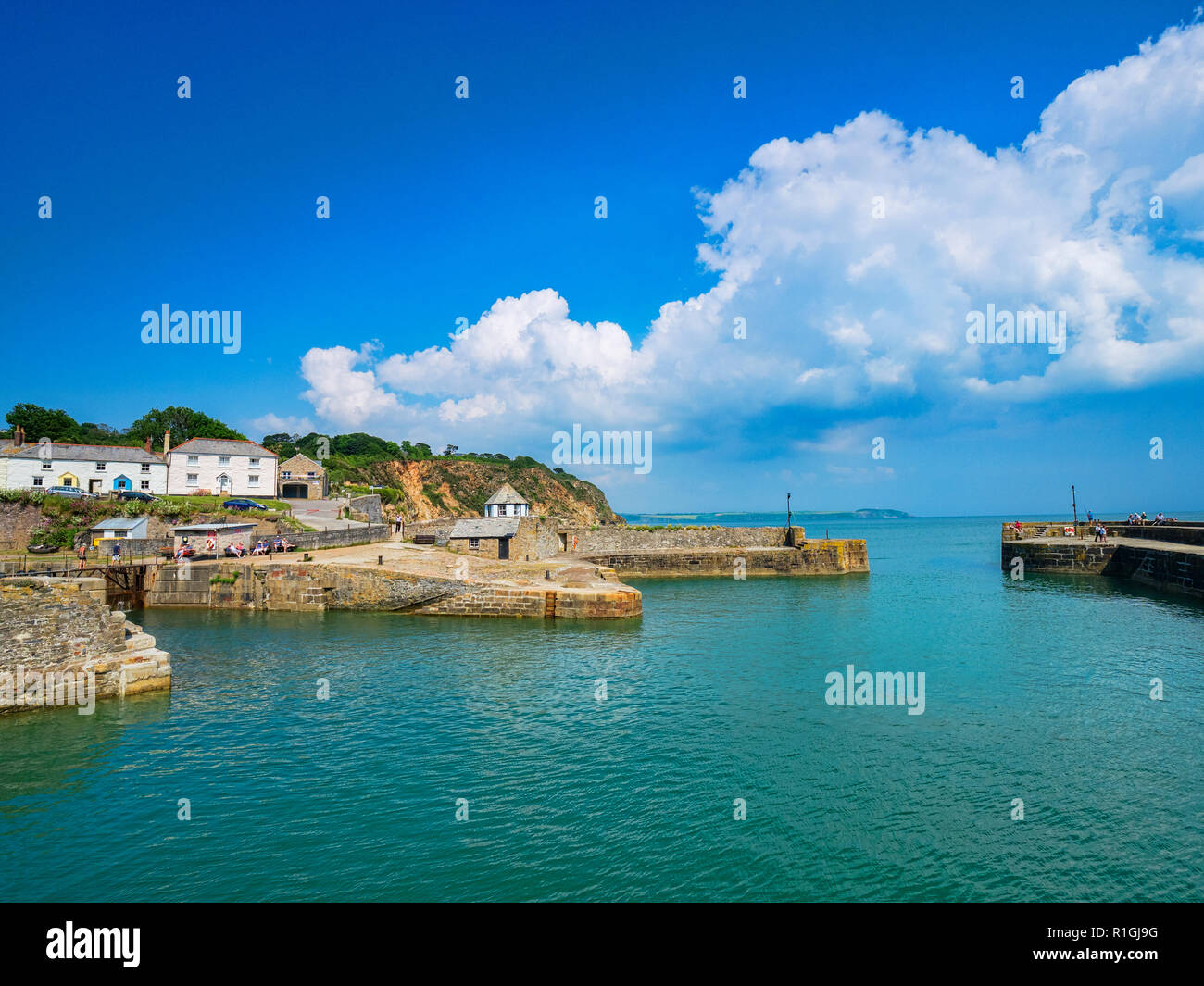 11 Juin 2018 : Charlestown, Cornwall, UK - un exemple d'un port de travail géorgien, il a été construit entre 1791 et 1801, et a été utilisé... Banque D'Images