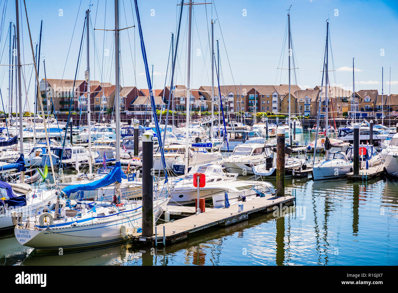 Marina Ocean Village. Southampton, Hampshire, Angleterre, Royaume-Uni, UK, Europe Banque D'Images