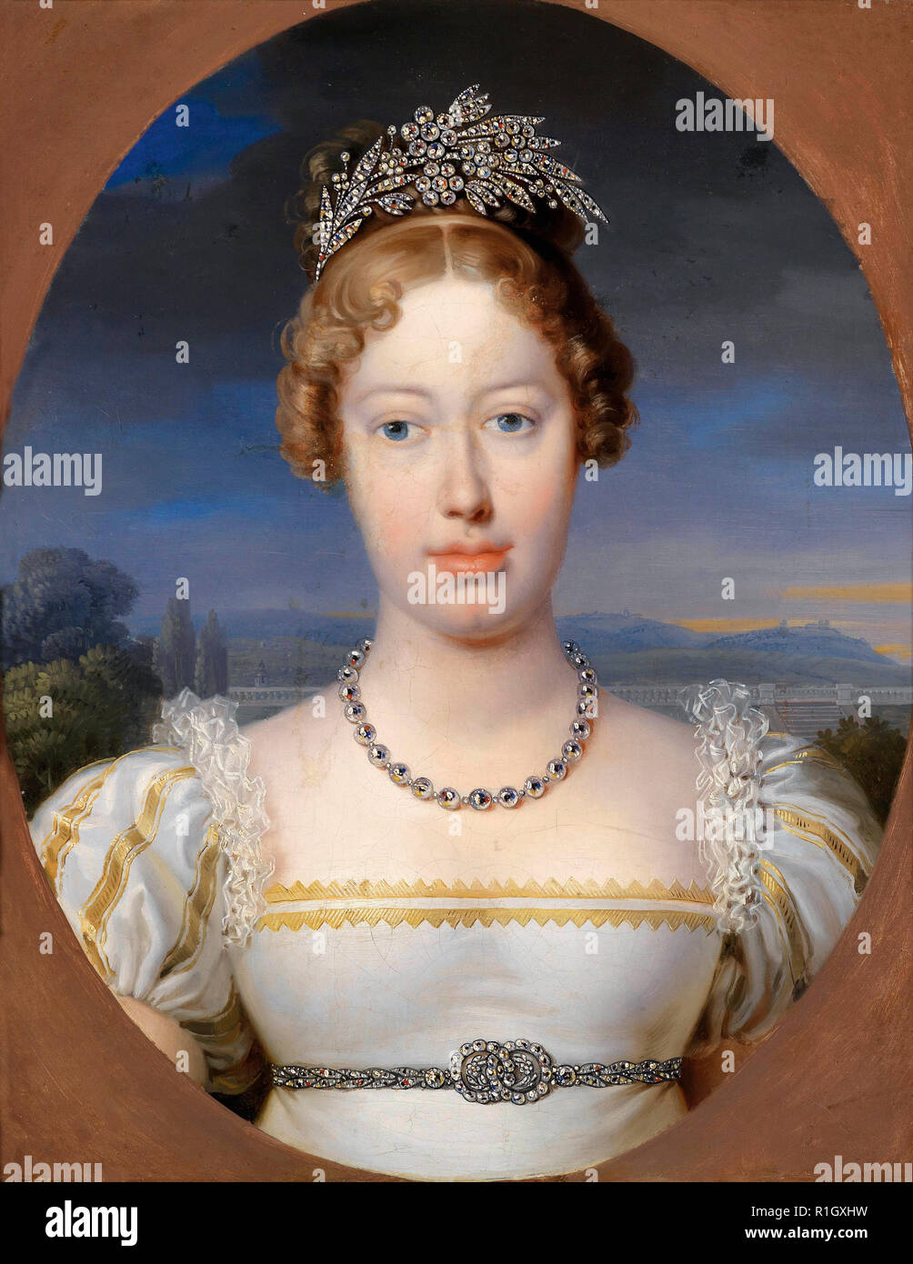 Portrait de Carolina Ferdinand d'Autriche - une princesse de Schleswig-Holstein - Peter Krafft Portrait d'une Maria Karolina - circa 1817 Banque D'Images