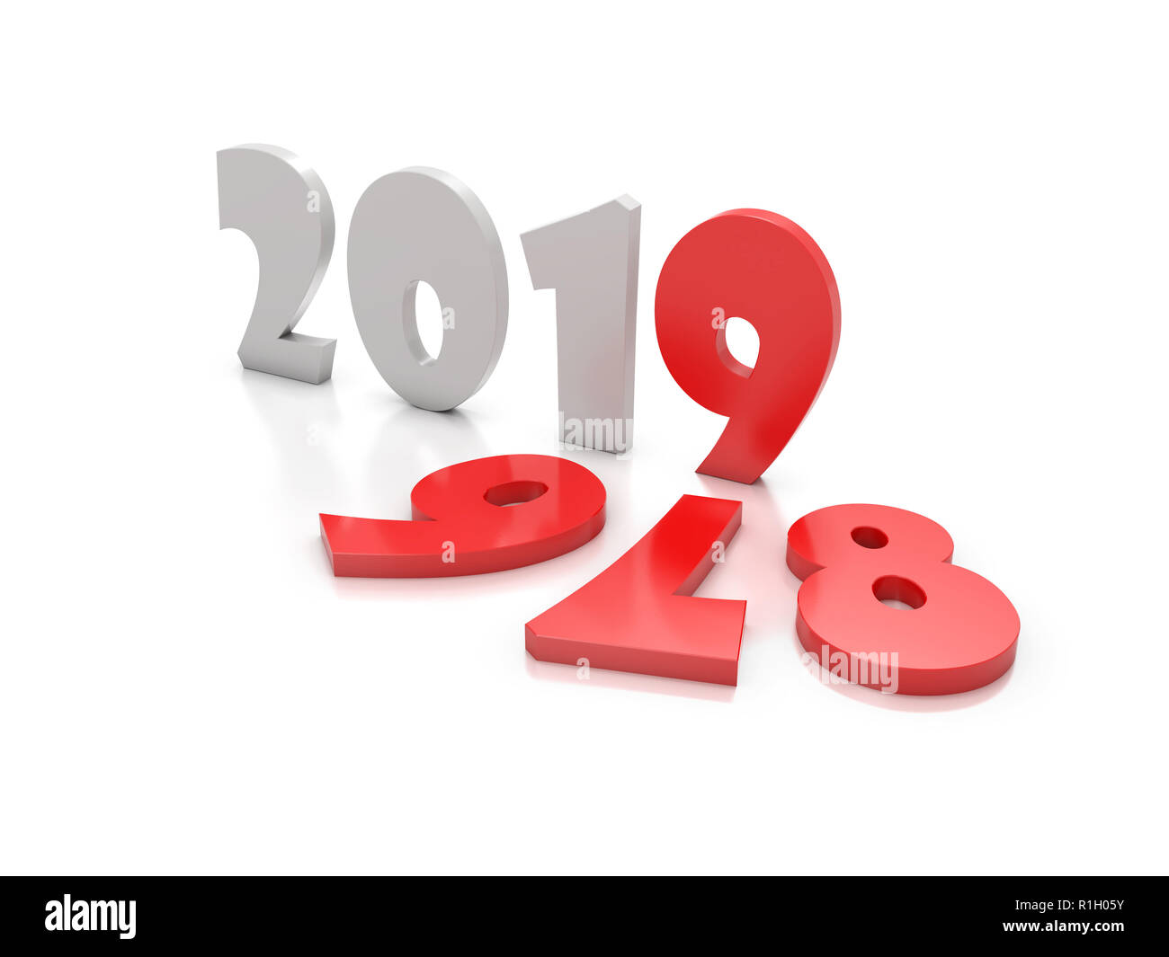 Nouvelle année 2019 avec texte livres - l'image de rendu 3D Banque D'Images