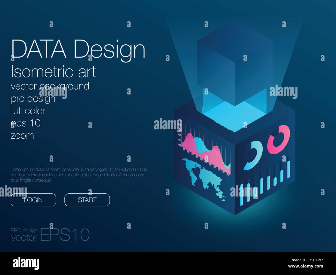 Modèle de tableau de bord de l'infographie avec un design moderne Illustration de Vecteur