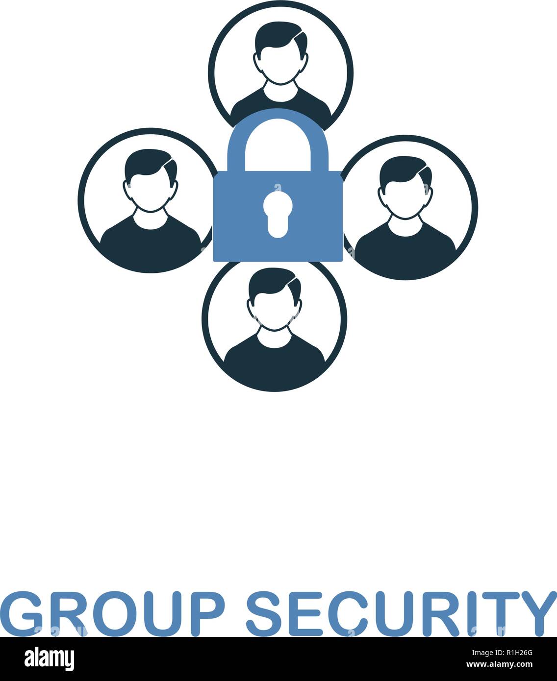 L'icône de sécurité de groupe en deux couleurs. Design haut de gamme à partir de la sécurité de l'internet collection d'icônes. Pixel simple parfait les pictogrammes de sécurité groupe icône pour la conception web et l'impression Illustration de Vecteur