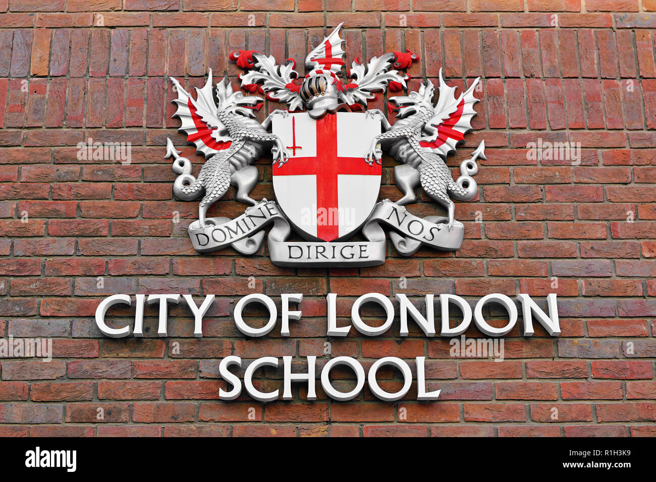 Ville de London School Signe, Londres, Angleterre, Royaume-Uni Banque D'Images