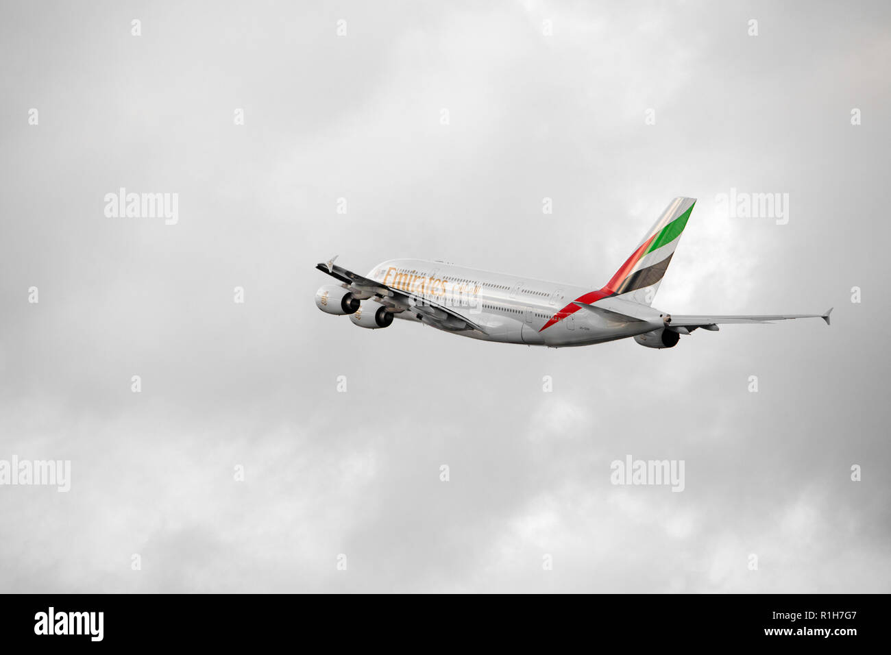 Emirates Airbus A380-861 Banque D'Images