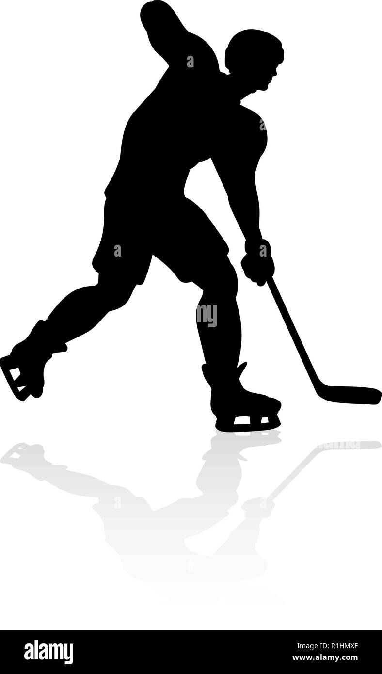 Joueur de Hockey sur glace d'ossature Illustration de Vecteur