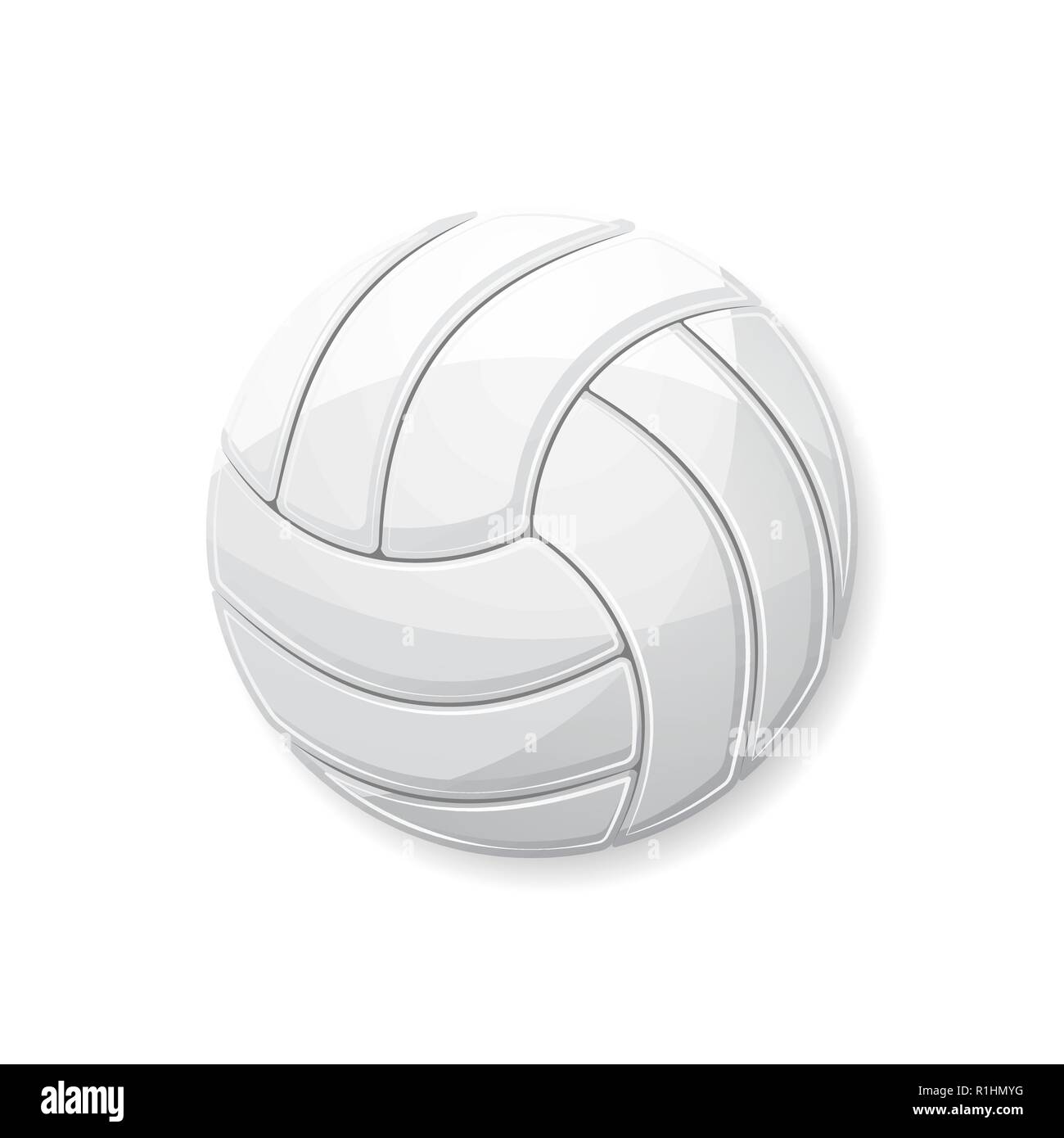 Contour blanc symbole de volley-ball avec ombre isolé sur fond blanc Illustration de Vecteur