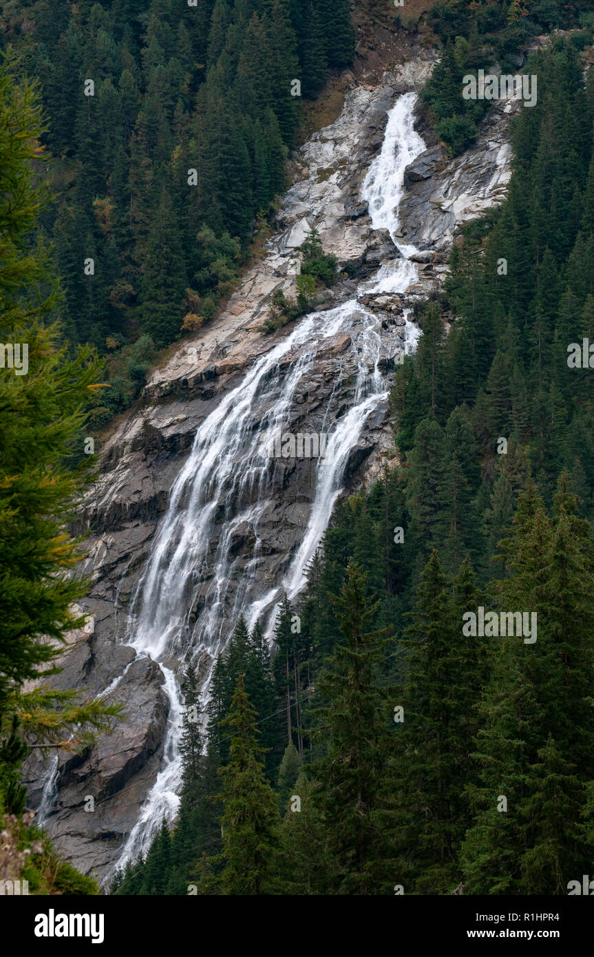 Grawa cascade, vallée de Stubai, dans le Tyrol, Autriche Banque D'Images