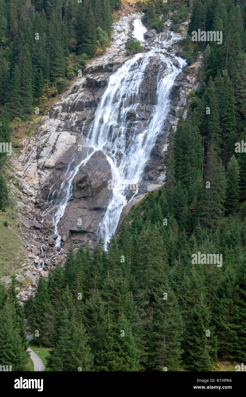 Grawa cascade, vallée de Stubai, dans le Tyrol, Autriche Banque D'Images