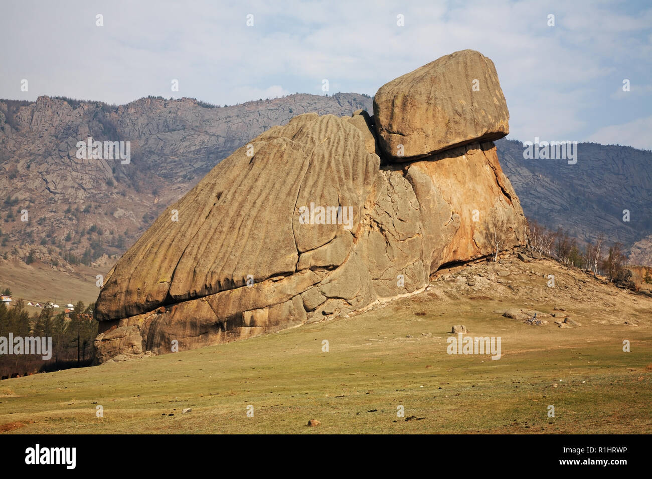 Turtle Rock dans le Parc National de Gorkhi-Terelj. La Mongolie Banque D'Images