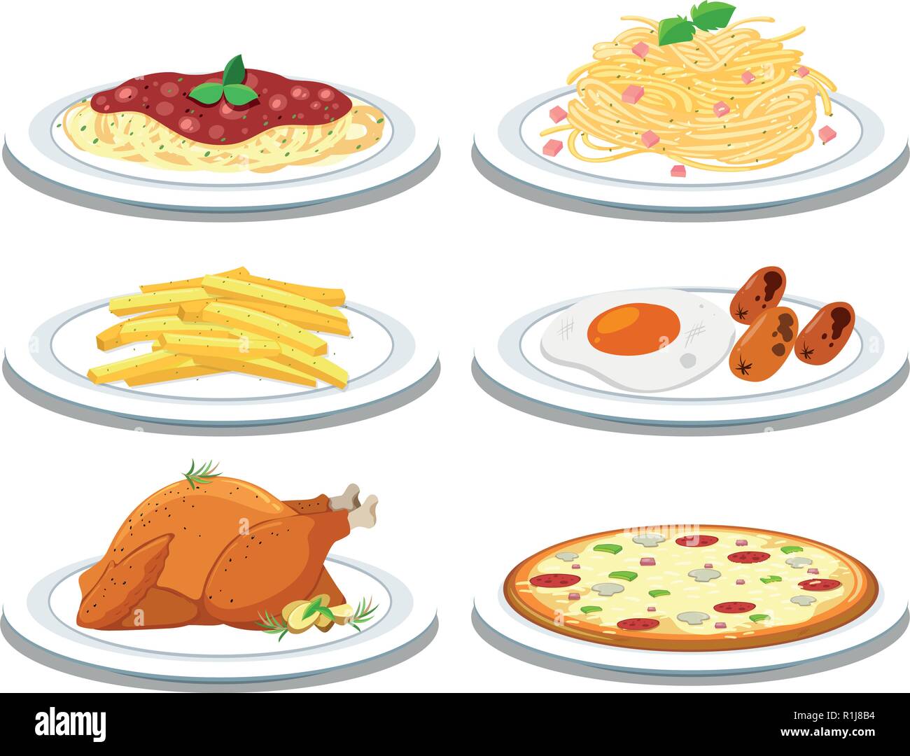 Ensemble de repas différents illustration Illustration de Vecteur