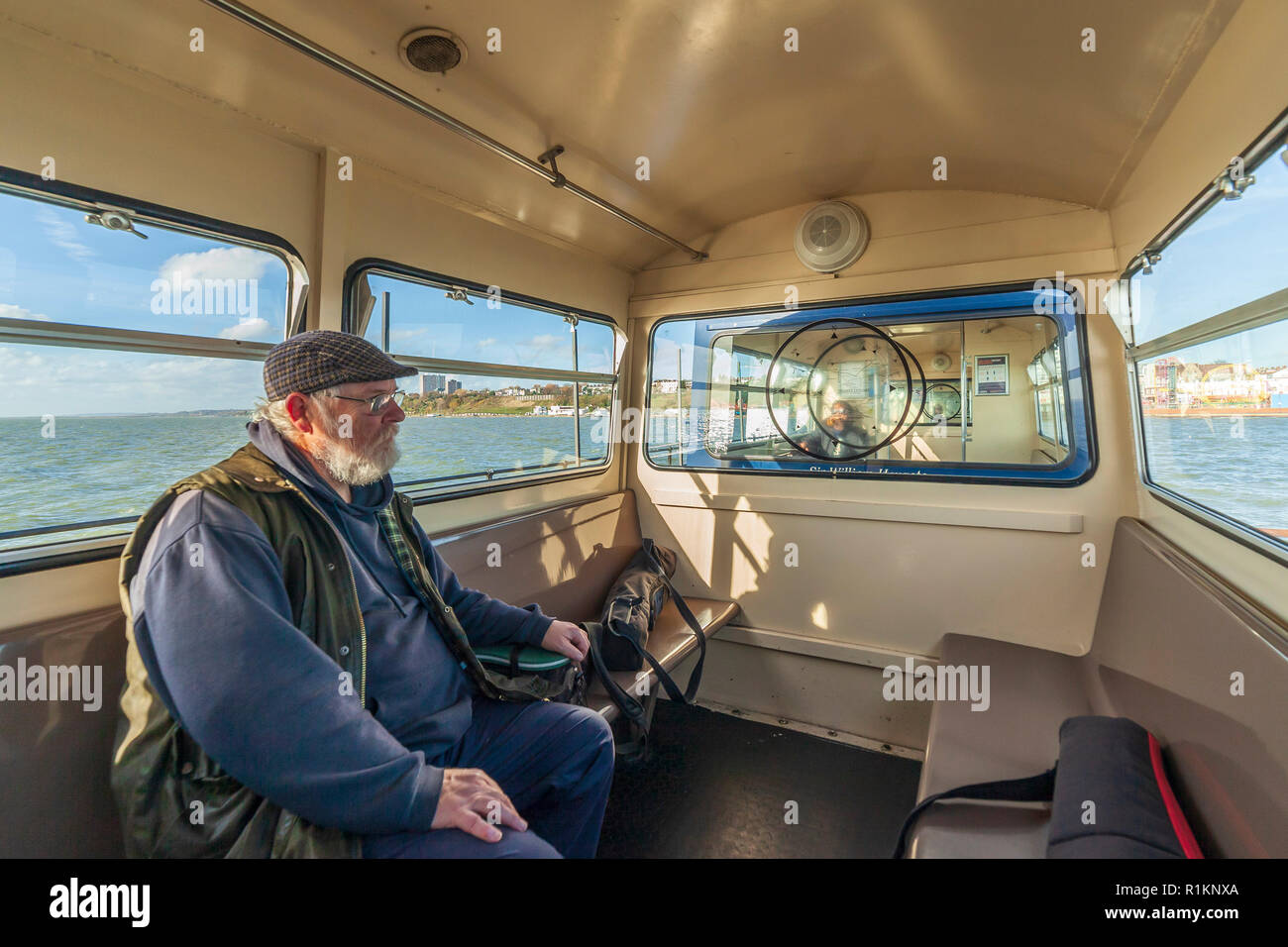 L'intérieur du train de voyageurs le Southend Pier. Banque D'Images