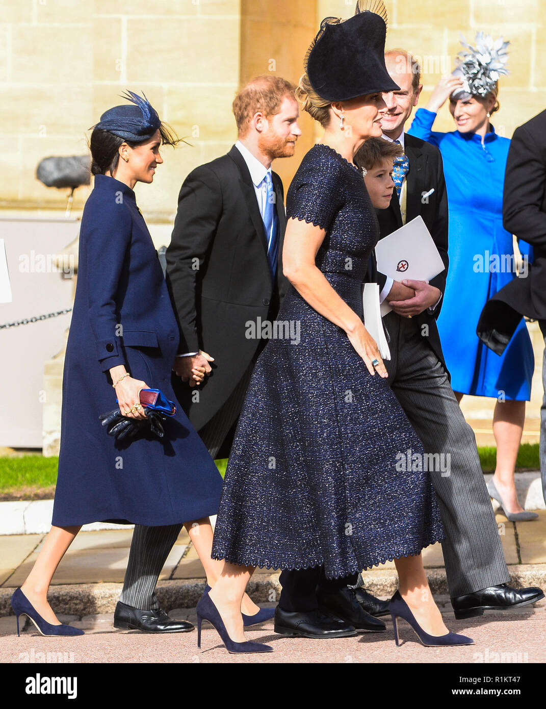 Le mariage de la princesse Eugenie d'York et Jack Brooksbank à Windsor comprend : Meghan Duchesse de Sussex, Meghan Markle, prince Harry, Harry le Duc de Sussex, Sophie comtesse de Wessex Où : Windsor, Royaume-Uni Quand : 12 Oct 2018 Crédit : John Rainford/WENN Banque D'Images