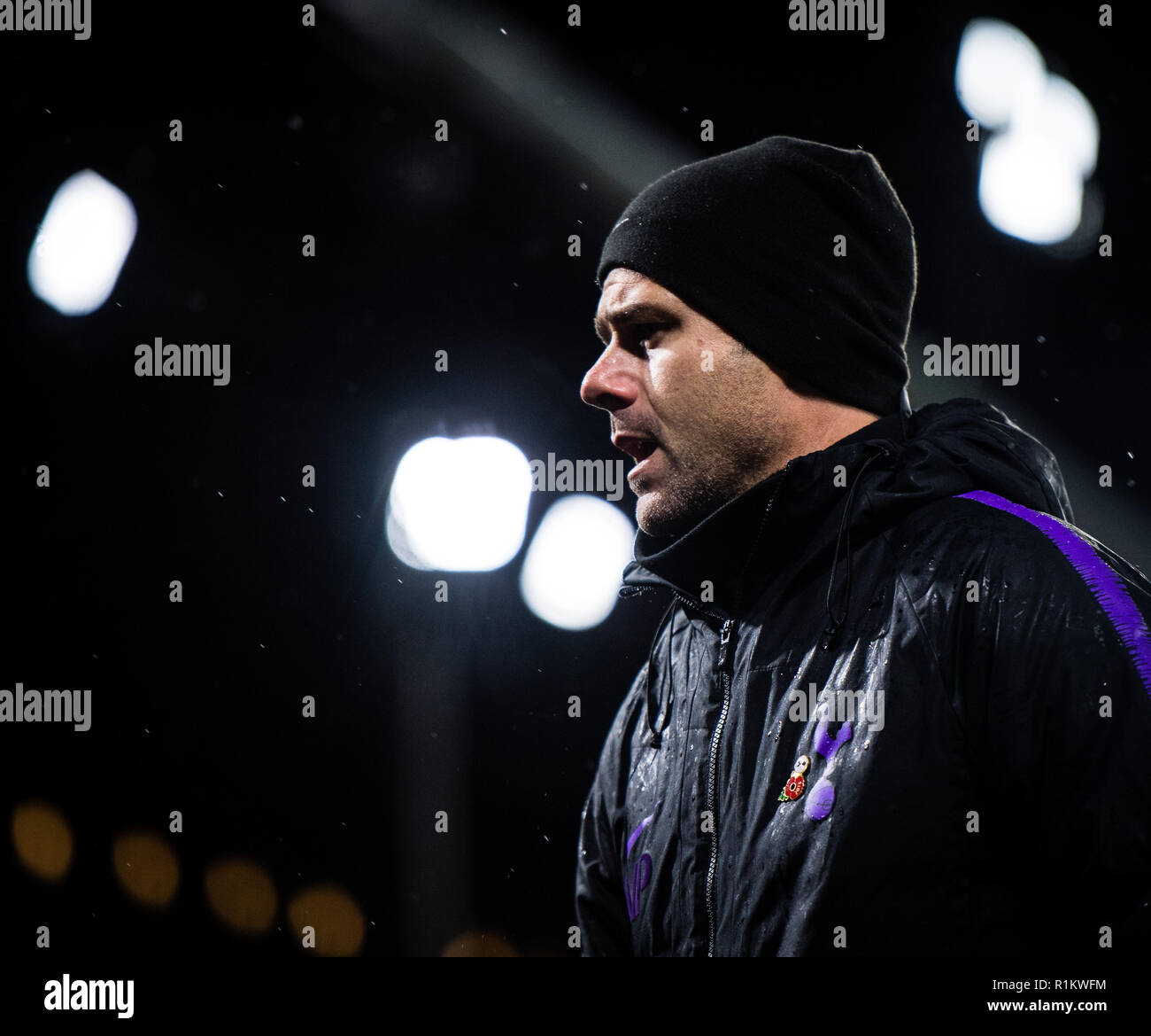 Londres, ANGLETERRE - 10 novembre : Mauricio Pochettino de Tottenham Hotspur ressemble au cours de la Premier League match entre Crystal Palace et Tottenham Hotspur à Selhurst Park le 10 novembre 2018 à Londres, Royaume-Uni. (MB) Banque D'Images