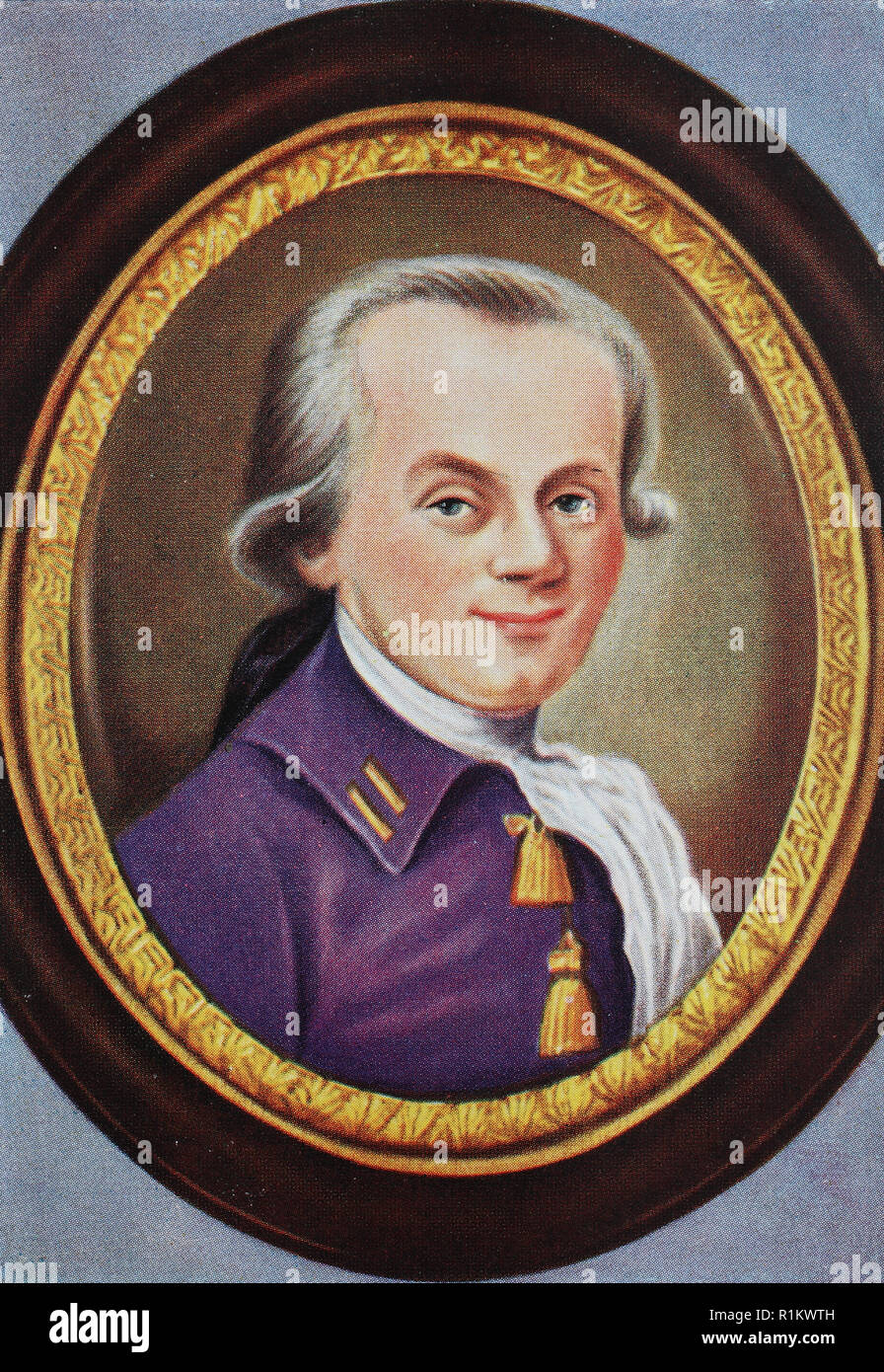 L'amélioration de la reproduction numérique, Maximilien François Marie Isidore de Robespierre, 1758-1794, un avocat et homme politique français, ainsi que l'un des plus connus et les plus influentes associées à la Révolution française Banque D'Images