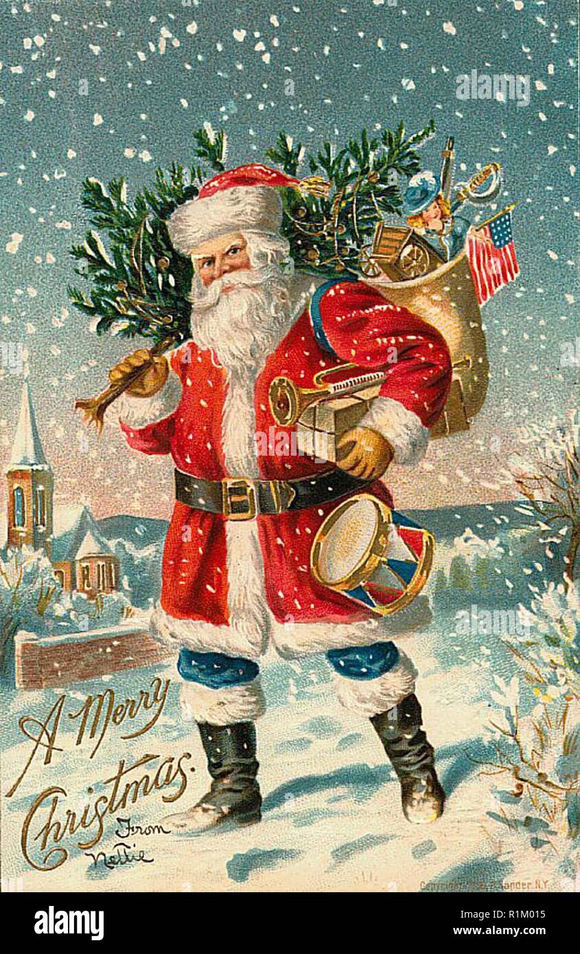 Pere Noel Vintage Design Illustre Photo Stock Alamy