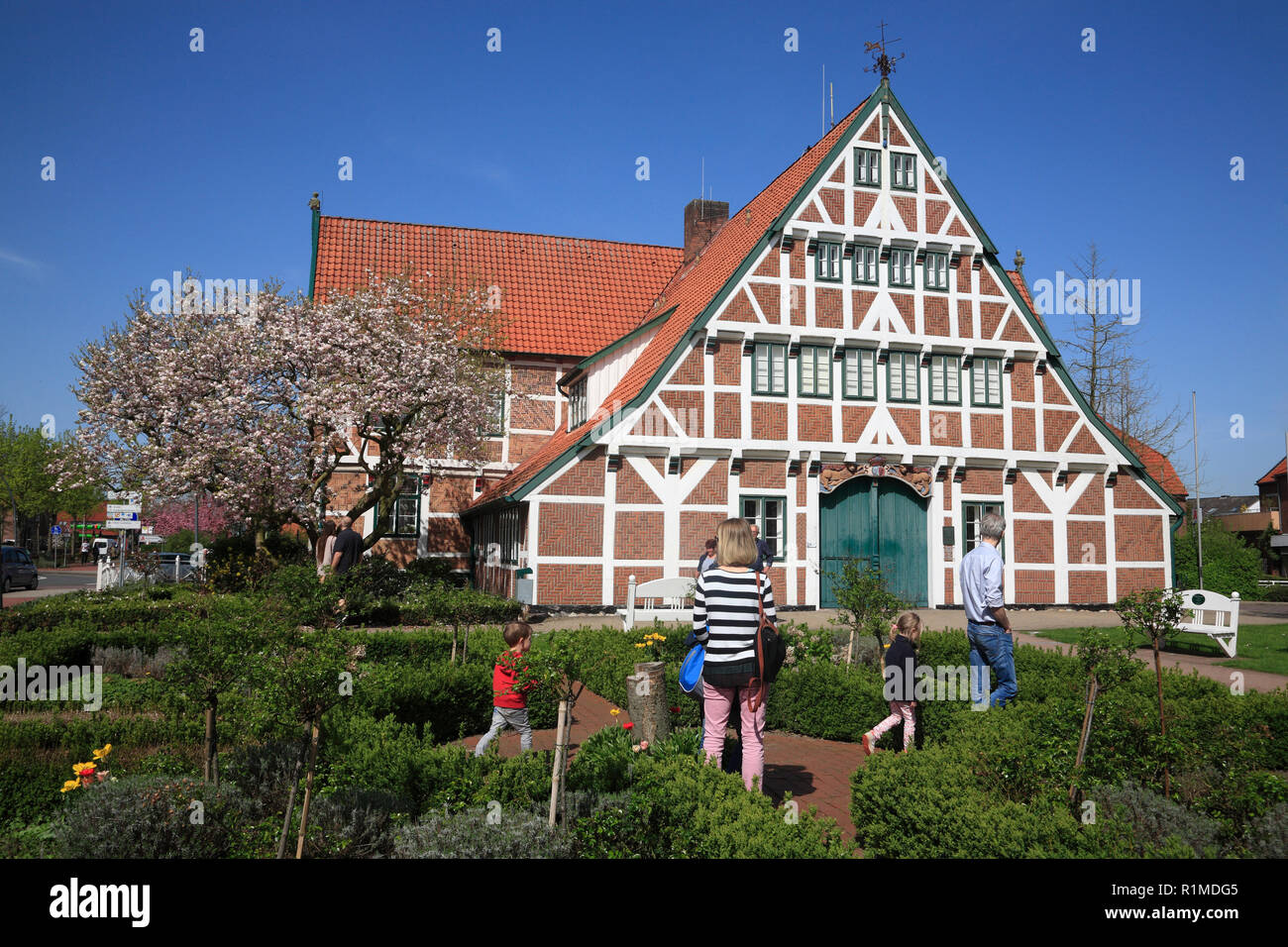 Graefenhof, Mairie de Jork, Altes Land, Basse-Saxe, Allemagne, Europe Banque D'Images