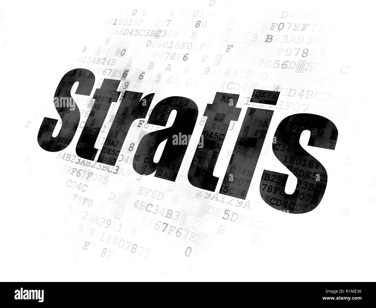 Concept Cryptocurrency : Stratis sur fond numérique Banque D'Images