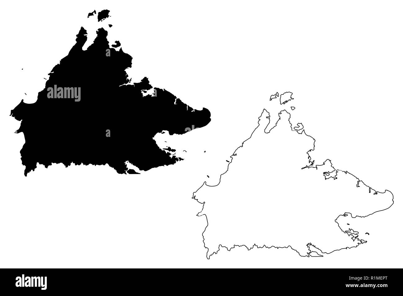 Sabah (États et territoires fédéraux de la Malaisie, Fédération de Malaisie) map vector illustration, scribble sketch carte Sabah Illustration de Vecteur