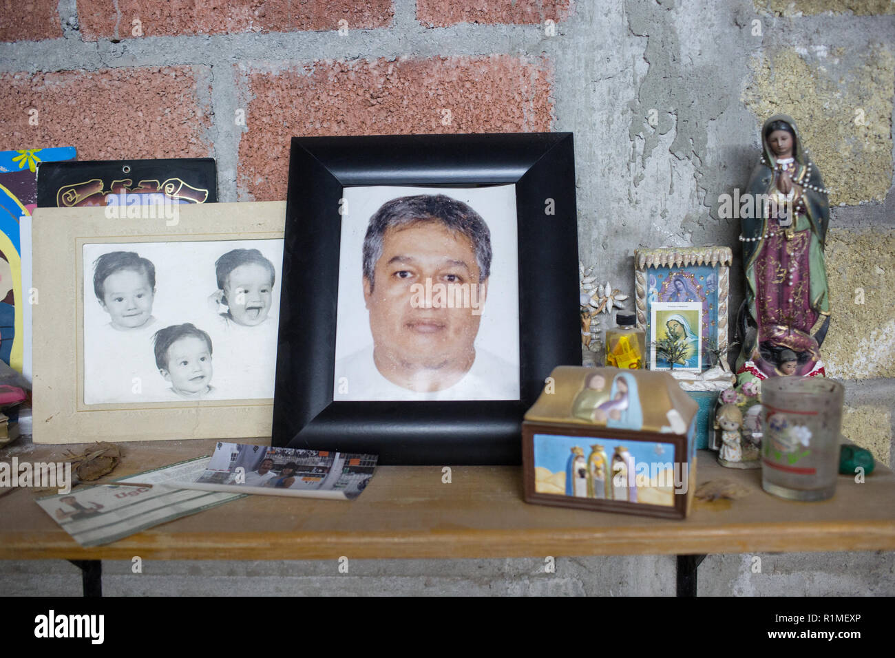 L'appartement de Tomas Vergara Hernandez, le 5 février 2016 à Huitzuco, Guerrero, Mexique. Vergara Hernandez a été enlevé le 5 juillet 2012 et avait 38 ans à l'époque. Banque D'Images