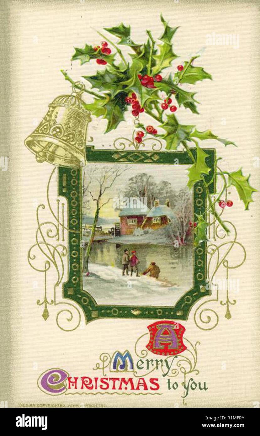 Carte de Noël illustration design vintage Banque D'Images