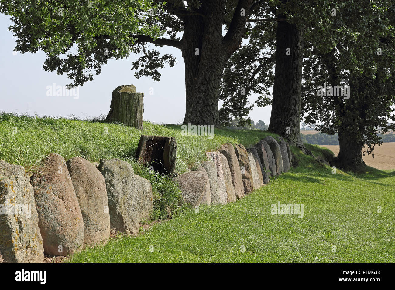 Le long barrow de Karlsminde Schwansen sur la péninsule dans le Nord de l'Allemagne Banque D'Images