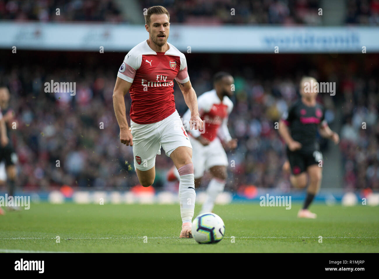 Londres, ANGLETERRE - 23 SEPTEMBRE : Aaron Ramsey d'Arsenal au cours de la Premier League match entre Arsenal FC et FC Everton à l'Emirates Stadium le 23 septembre 2018 à Londres, Royaume-Uni. (MB) Banque D'Images