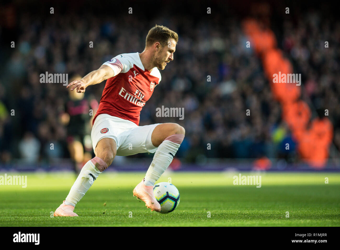 Londres, ANGLETERRE - 23 SEPTEMBRE : Aaron Ramsey d'Arsenal au cours de la Premier League match entre Arsenal FC et FC Everton à l'Emirates Stadium le 23 septembre 2018 à Londres, Royaume-Uni. (MB) Banque D'Images