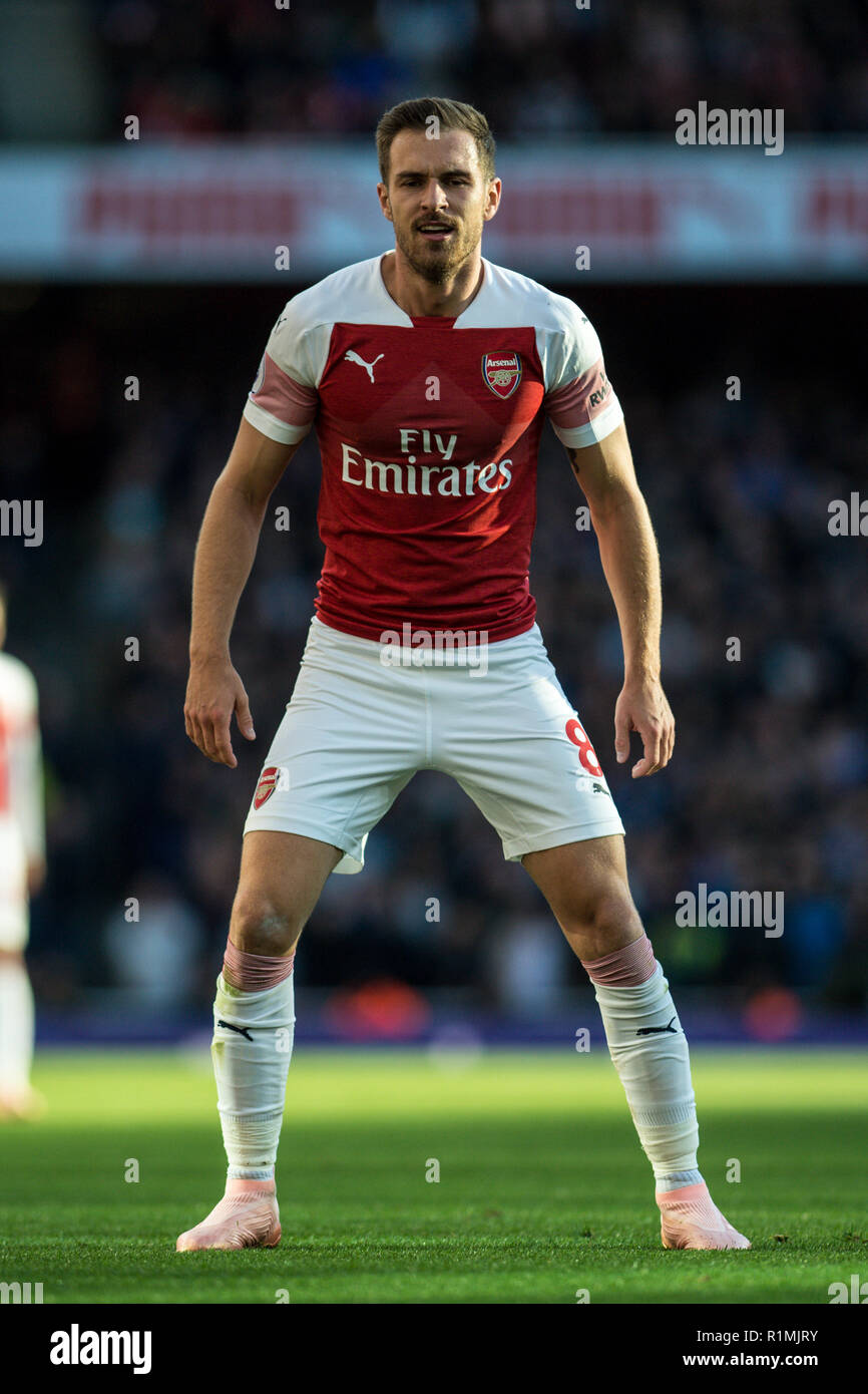 Londres, ANGLETERRE - 23 SEPTEMBRE : Aaron Ramsey d'Arsenal au cours de la Premier League match entre Arsenal FC et FC Everton à l'Emirates Stadium le 23 septembre 2018 à Londres, Royaume-Uni. (MB) Banque D'Images