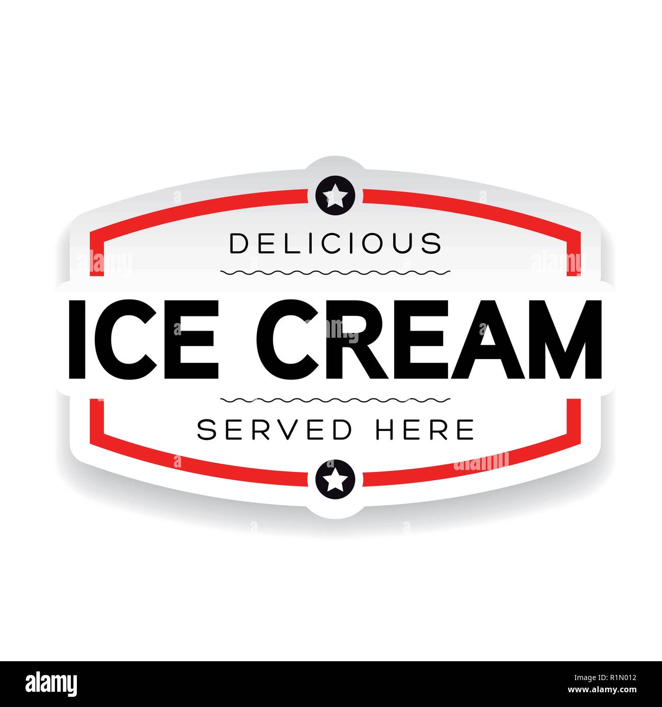 La crème glacée signe étiquette vintage Illustration de Vecteur
