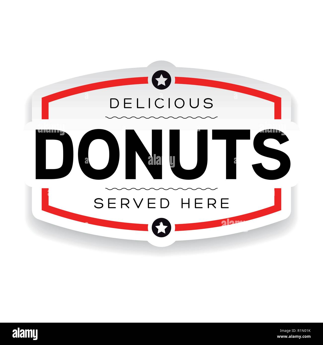 Donuts signe étiquette vintage Illustration de Vecteur